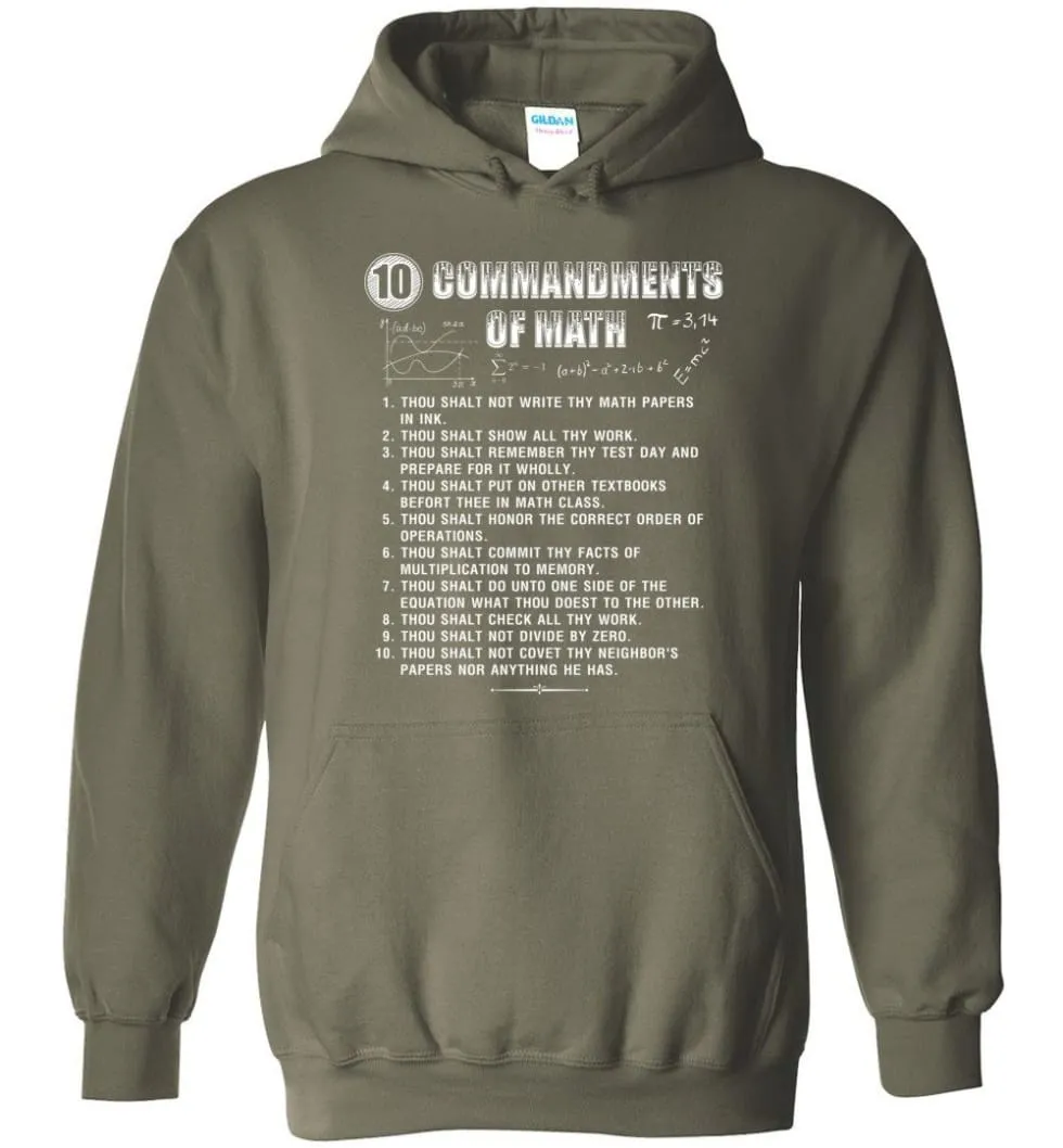 10 Commandments Of Math Hoodie