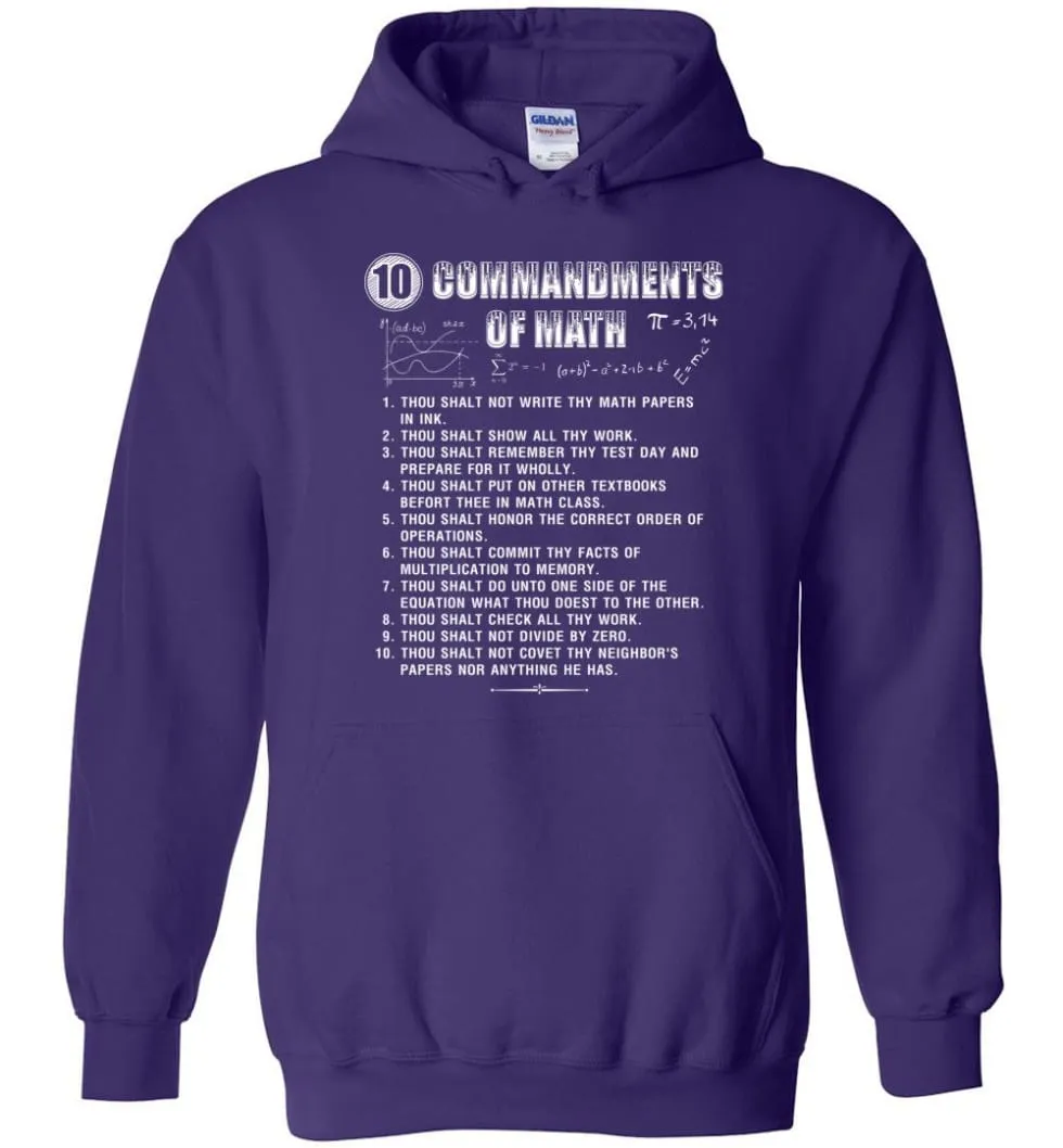 10 Commandments Of Math Hoodie