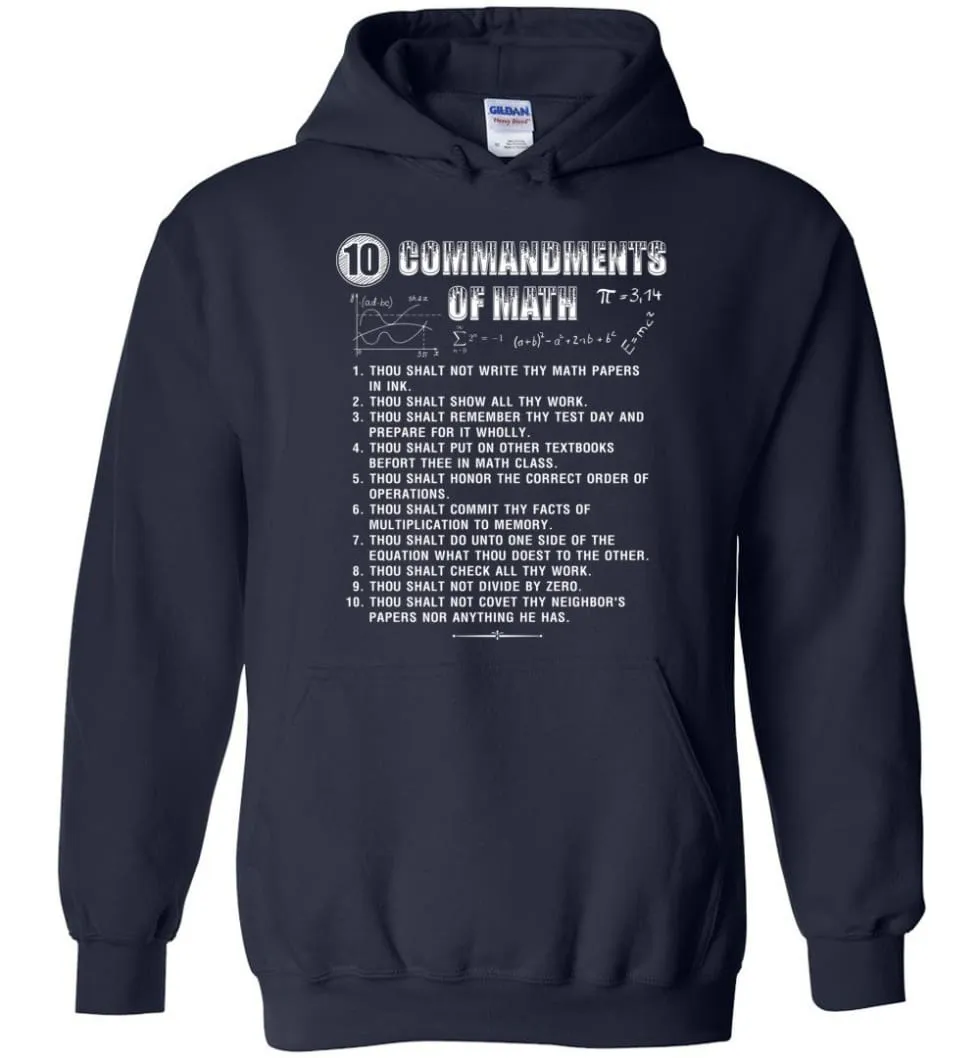 10 Commandments Of Math Hoodie