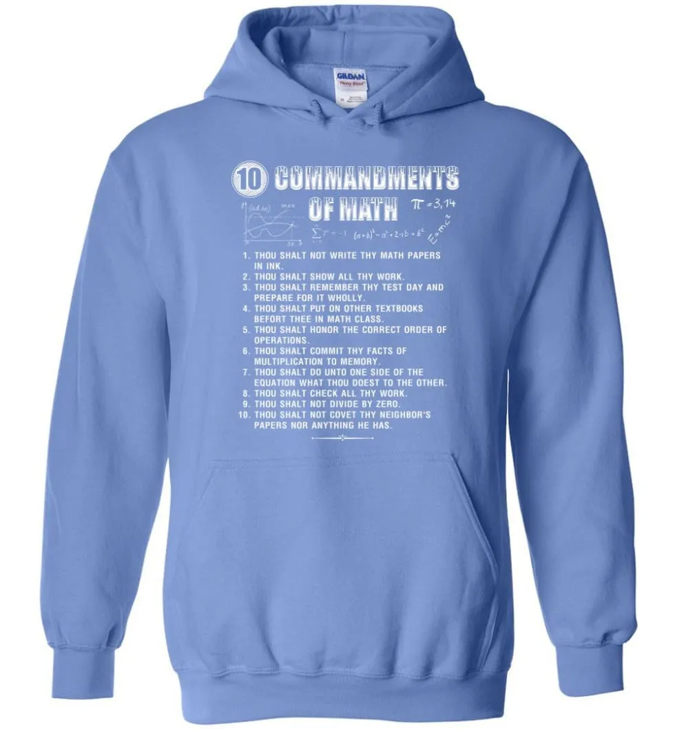 10 Commandments Of Math Hoodie