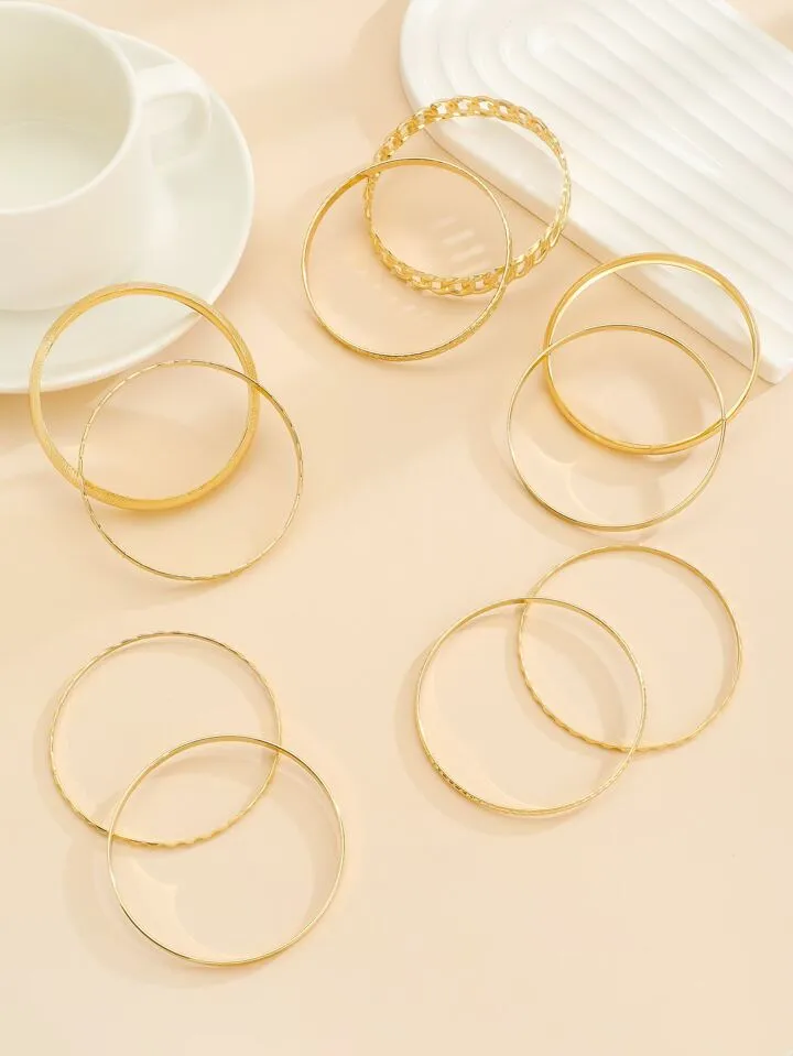 10pcs bohemian vintage minimalist bracelets in gold