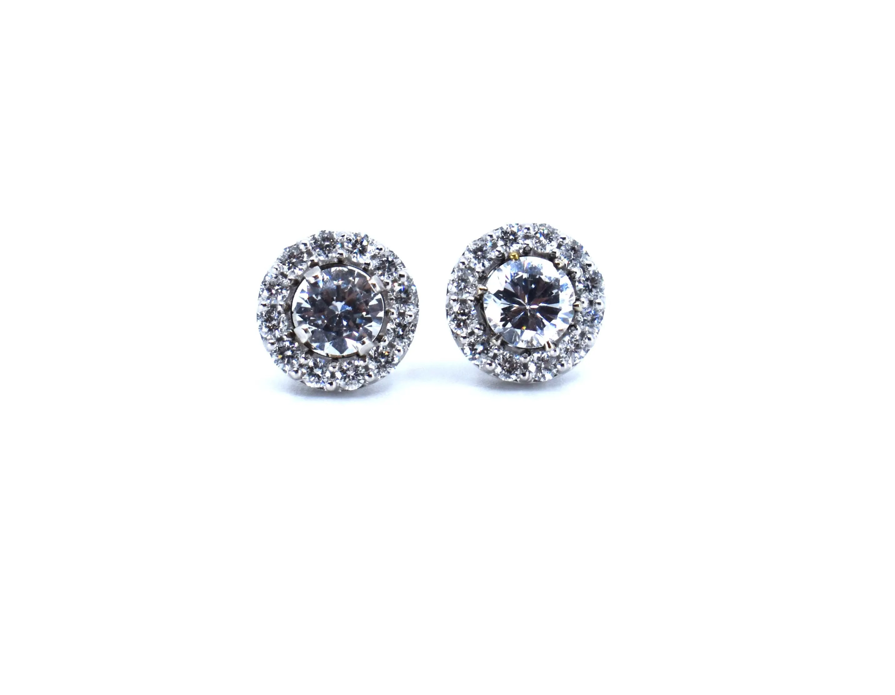 14K White Gold Diamond Earring Jackets