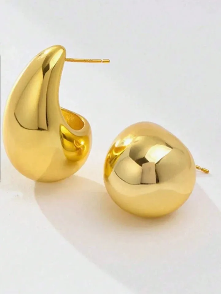 1pair long drop shape earrings in gold