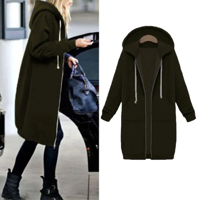 2018 Autumn Winter Coat Women Jacket Plus Size 5XL Ladies Retro Zipper Up Bomber Women Jacket Hat Casual Coat Outwear