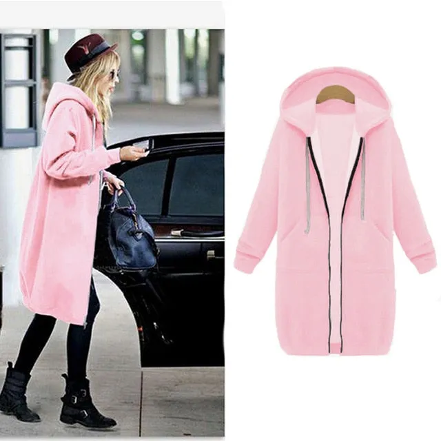 2018 Autumn Winter Coat Women Jacket Plus Size 5XL Ladies Retro Zipper Up Bomber Women Jacket Hat Casual Coat Outwear