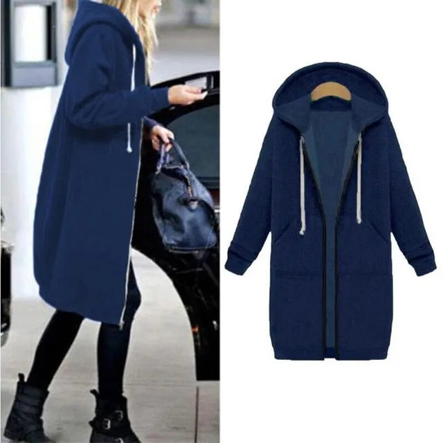 2018 Autumn Winter Coat Women Jacket Plus Size 5XL Ladies Retro Zipper Up Bomber Women Jacket Hat Casual Coat Outwear