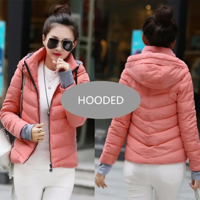 2018 new ladies fashion coat winter jacket women outerwear short wadded jacket female padded parka women's overcoat