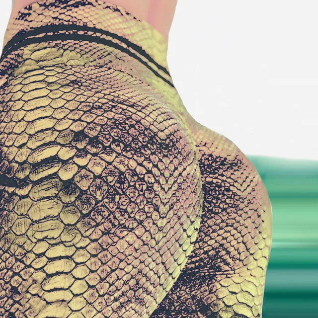 2020 3D printing pattern green Snake scales fashion fitness leggings