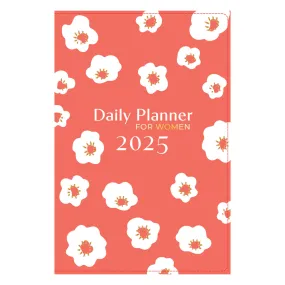 2025 Diary - Daily Planner - for Women Coral - Imitation Leather