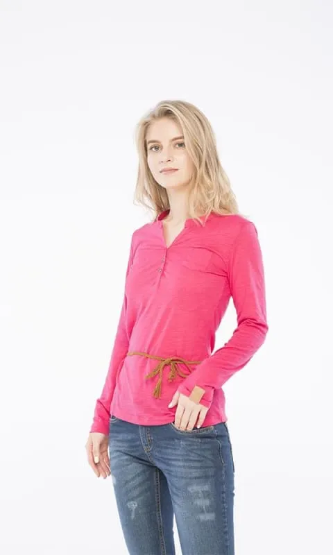 27135 V-Neck Plain Top - Red