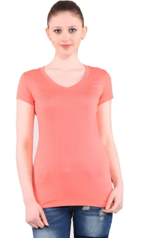 27149 V-Neck Basic T-Shirt - Orange