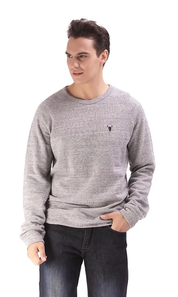 33858 Rounded Neck Sweatshirt - Heather Grey