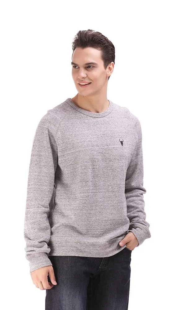 33858 Rounded Neck Sweatshirt - Heather Grey