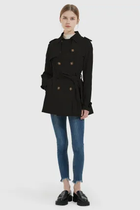 3/4 Length Double Breasted Trench Coat