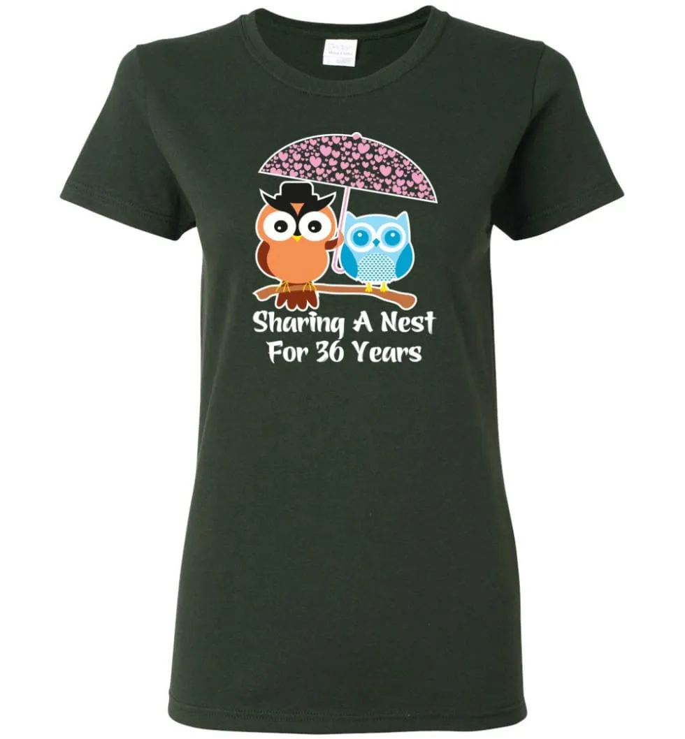 36 Years Wedding Anniversary Gifts Valentine's Day Women Tee