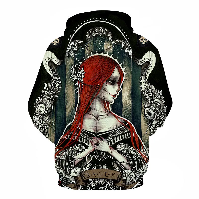 3D Print Wound Horror Blood Hoodies Sweatshirts Women Men I'M FINE Letter Hoodie Jumper Tracksuit Pullover Cosplay Women Tops