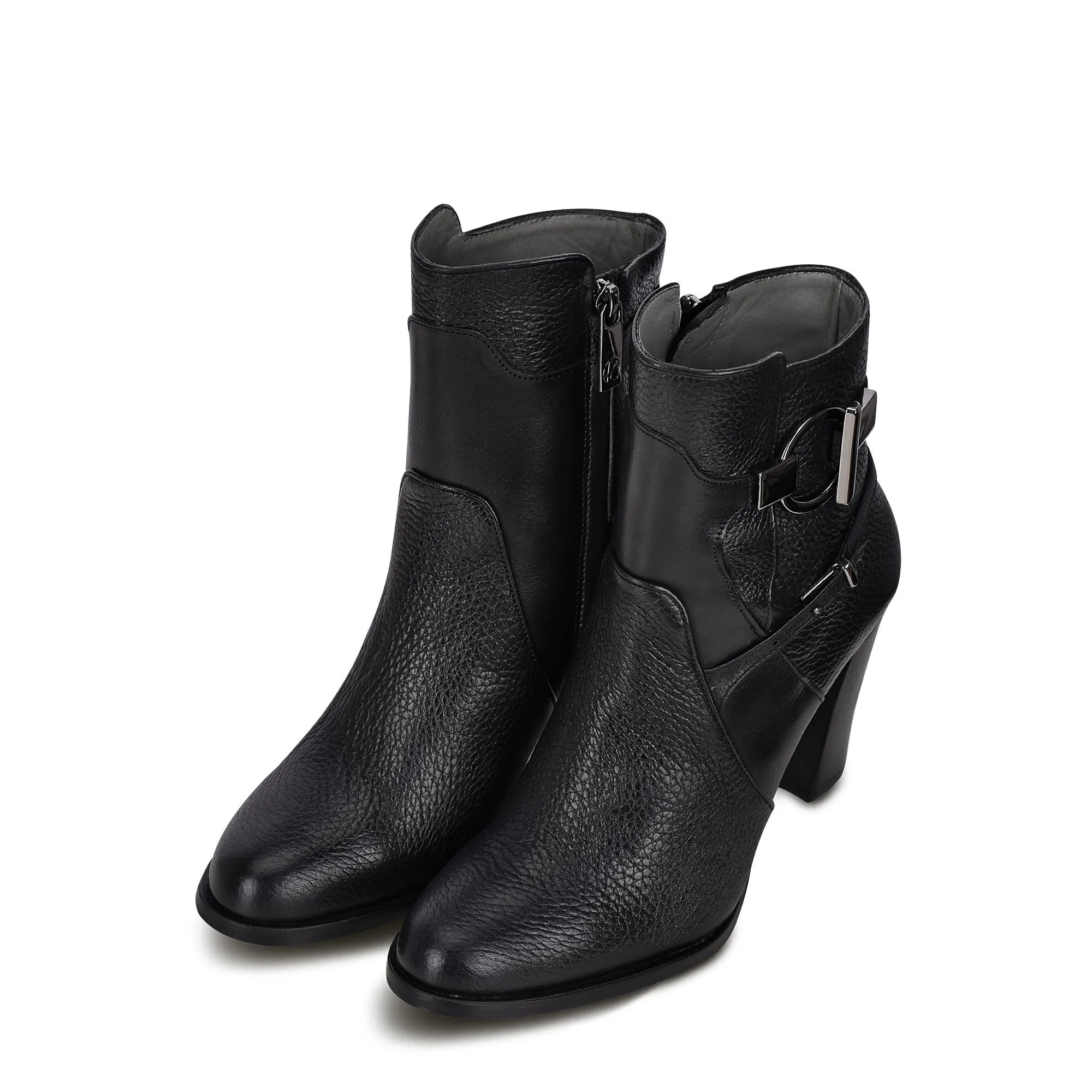 3G5VNTS -  Franco Cuadra black casual fashion deer leather ankle boots for women