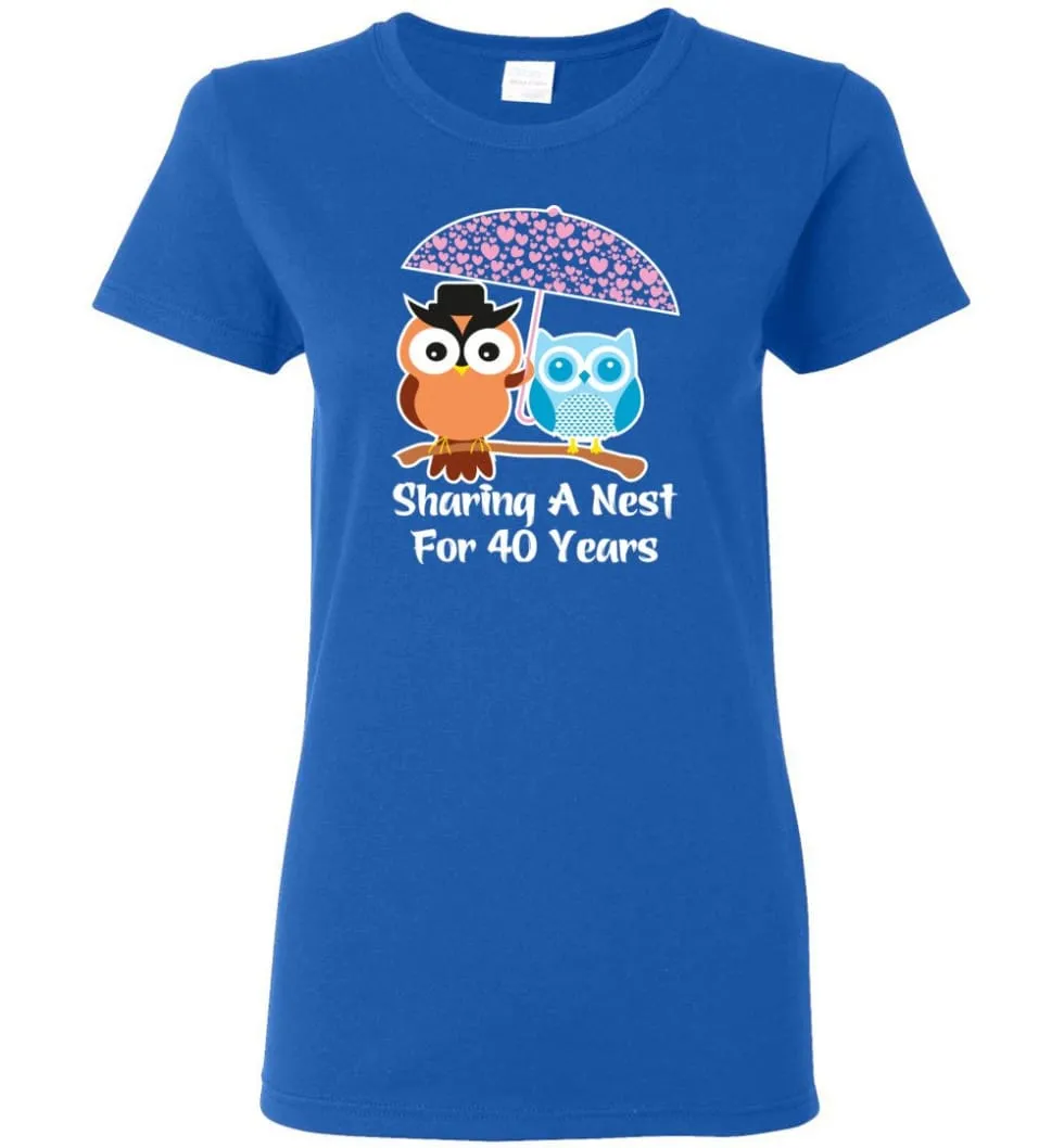 40 Years Wedding Anniversary Gifts Valentine's Day Women Tee