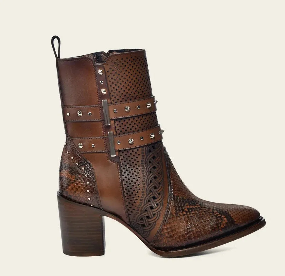 4Q14PH - Cuadra honey western fashion python skin boots for women