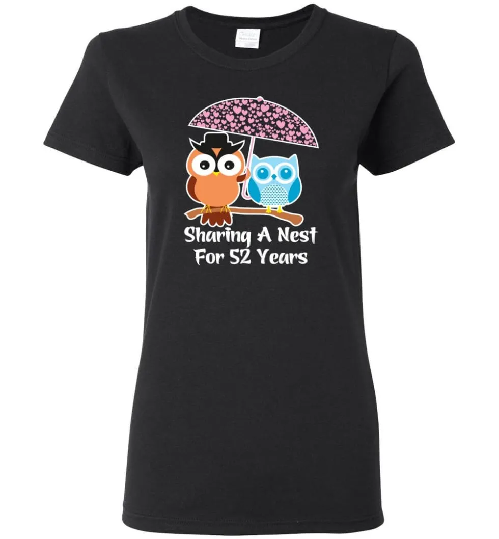 52 Years Wedding Anniversary Gifts Valentine's Day Women Tee