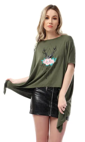 53710 Women Short Sleeve KHAKI T-Shirt