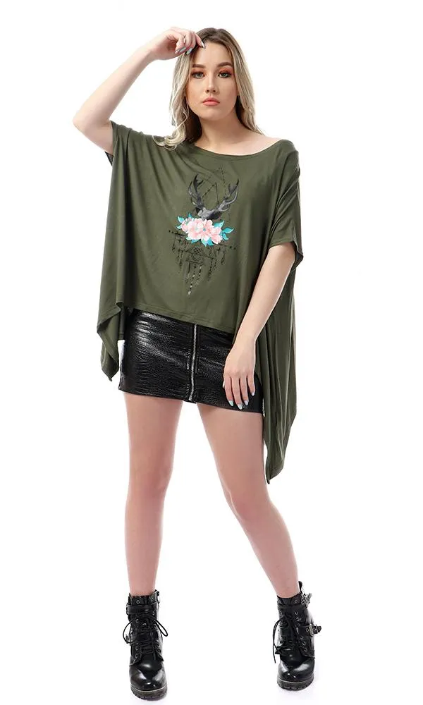 53710 Women Short Sleeve KHAKI T-Shirt