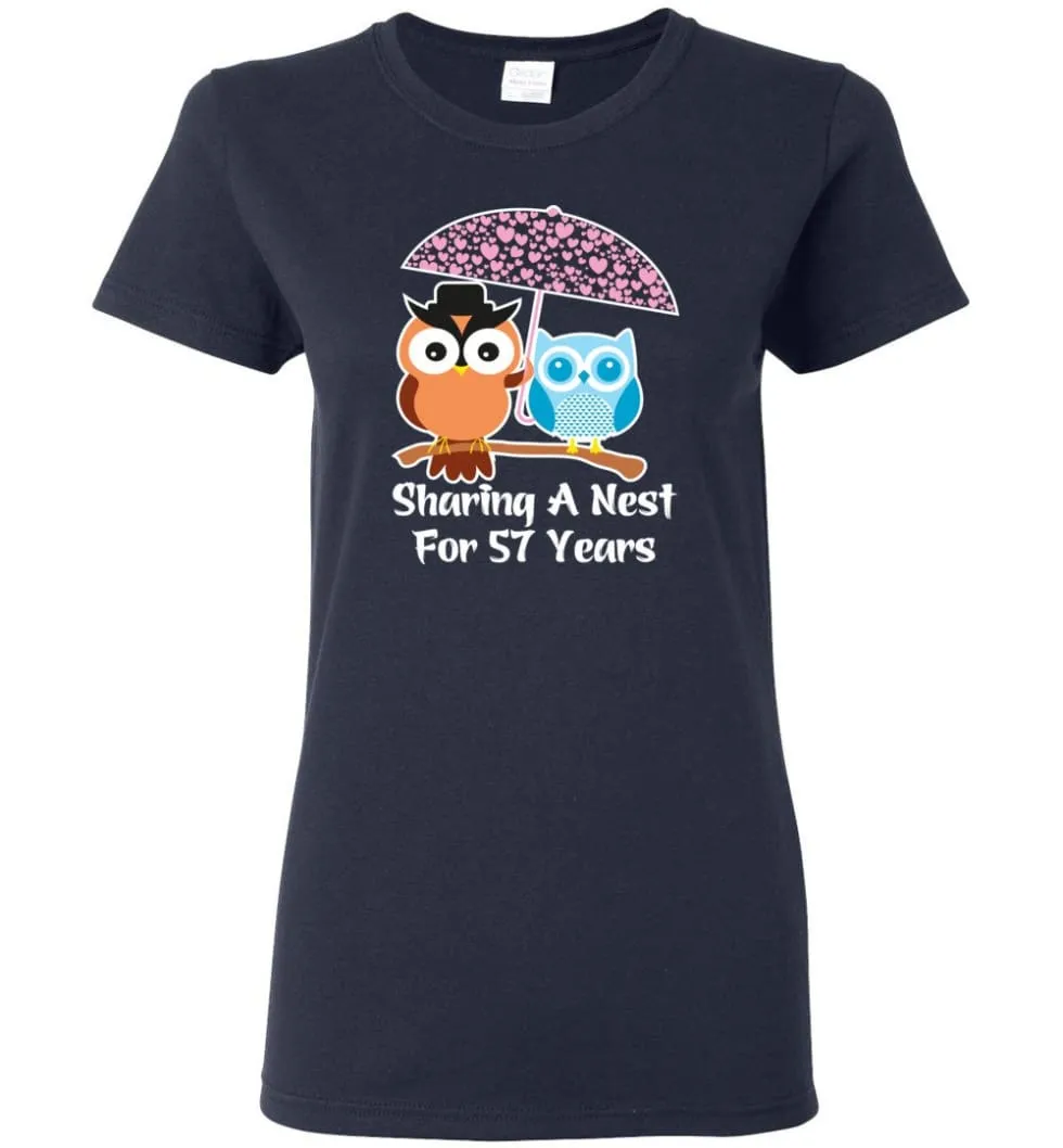 57 Years Wedding Anniversary Gifts Valentine's Day Women Tee