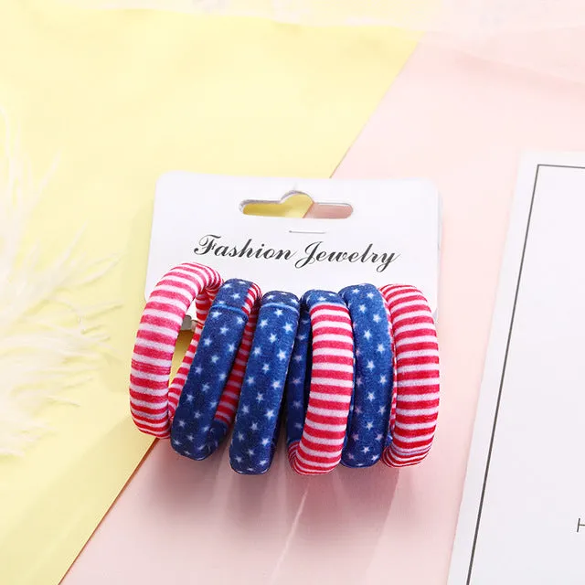 6PCS/Pack New Korean Cotton Print Hair Ropes Leopard High Elastic Headbands Elegant Hair Bands For Women Girls Hair Accessories