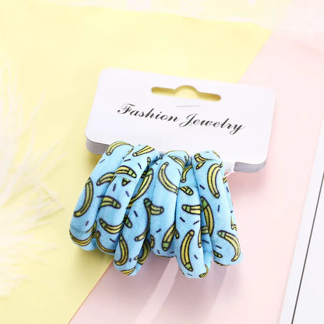 6PCS/Pack New Korean Cotton Print Hair Ropes Leopard High Elastic Headbands Elegant Hair Bands For Women Girls Hair Accessories