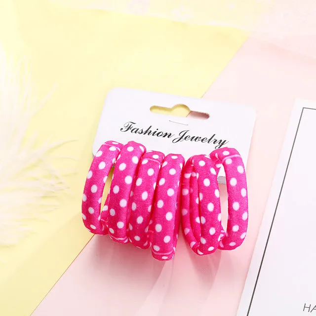 6PCS/Pack New Korean Cotton Print Hair Ropes Leopard High Elastic Headbands Elegant Hair Bands For Women Girls Hair Accessories