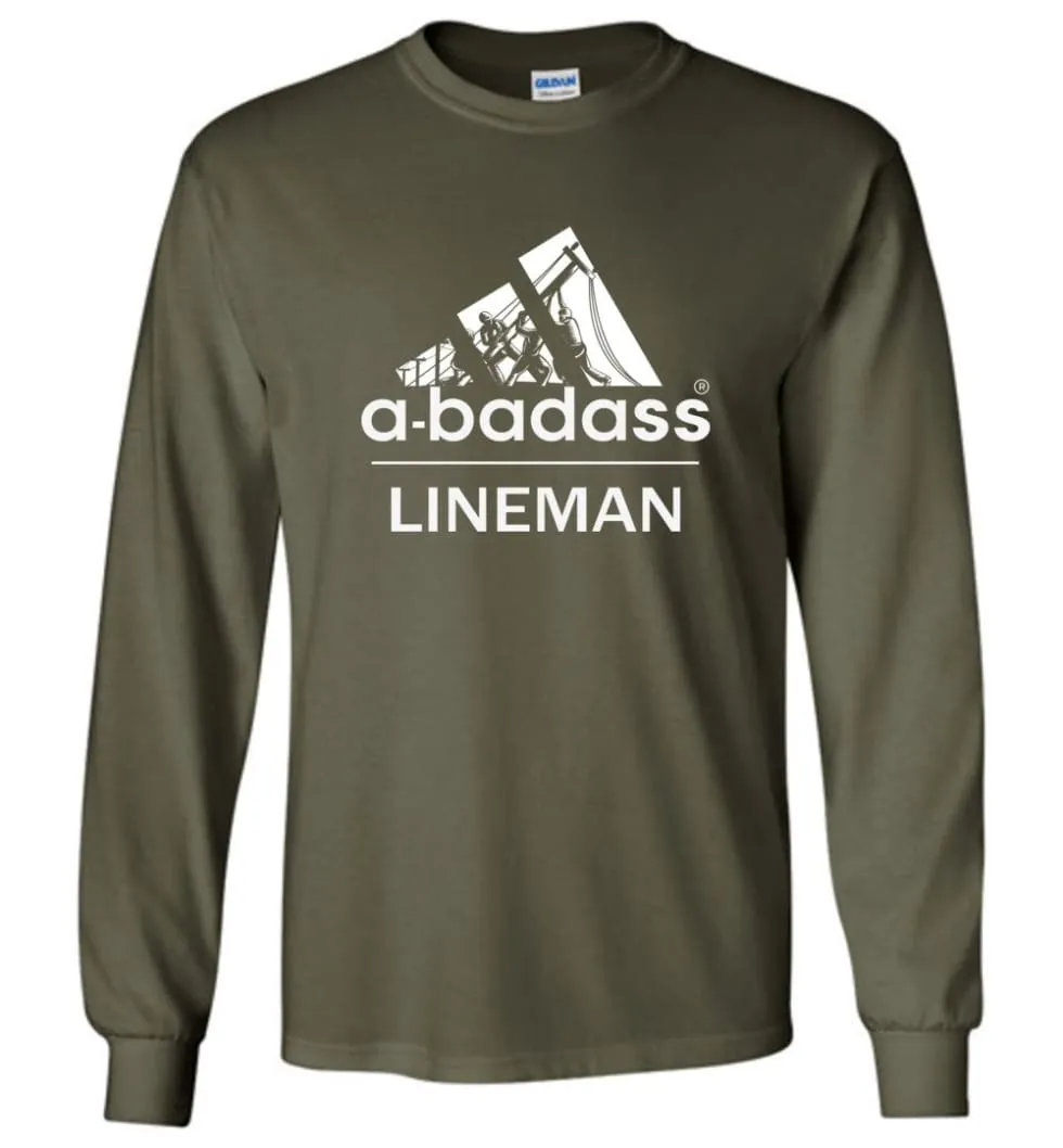 A Badass Lineman Shirts My Daddy Is A Lineman Shirt - Long Sleeve T-Shirt