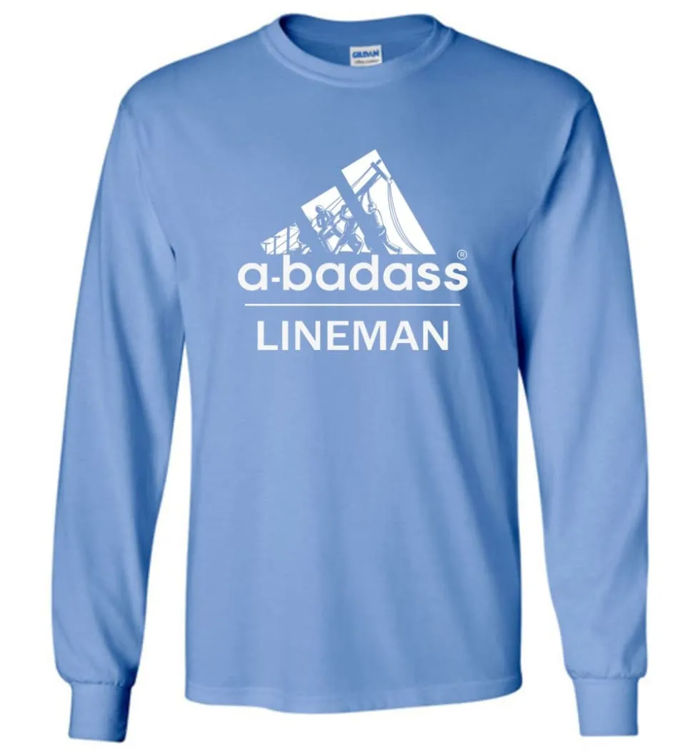 A Badass Lineman Shirts My Daddy Is A Lineman Shirt - Long Sleeve T-Shirt