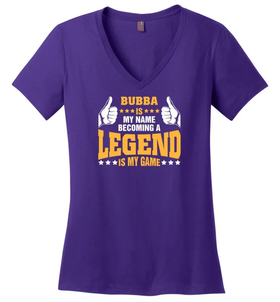 Abuelo Is My Name Becoming A Legend Is My Game Ladies V-Neck