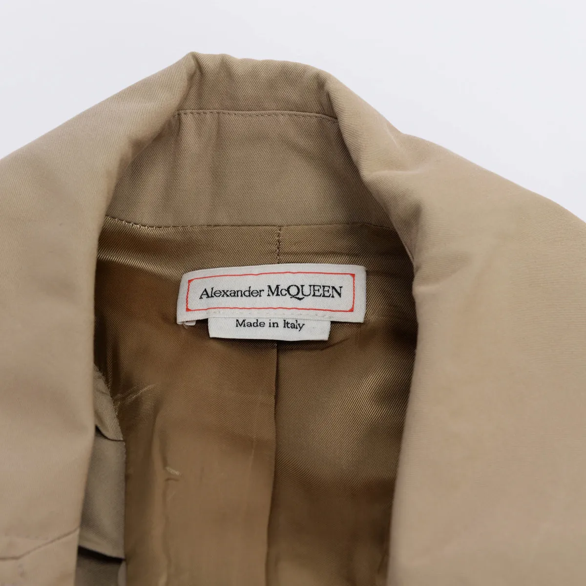 Alexander McQueen Beige Cotton Twill Hybrid Exploded Trench Coat IT 40