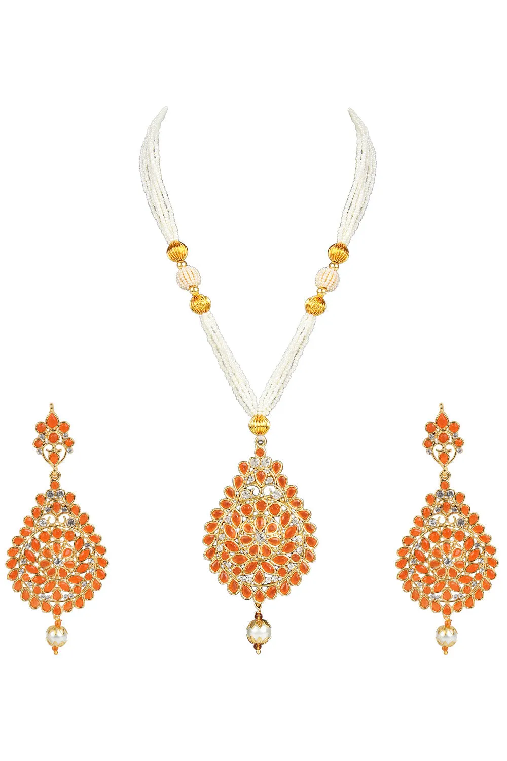 Alloy Necklace Set in Orange