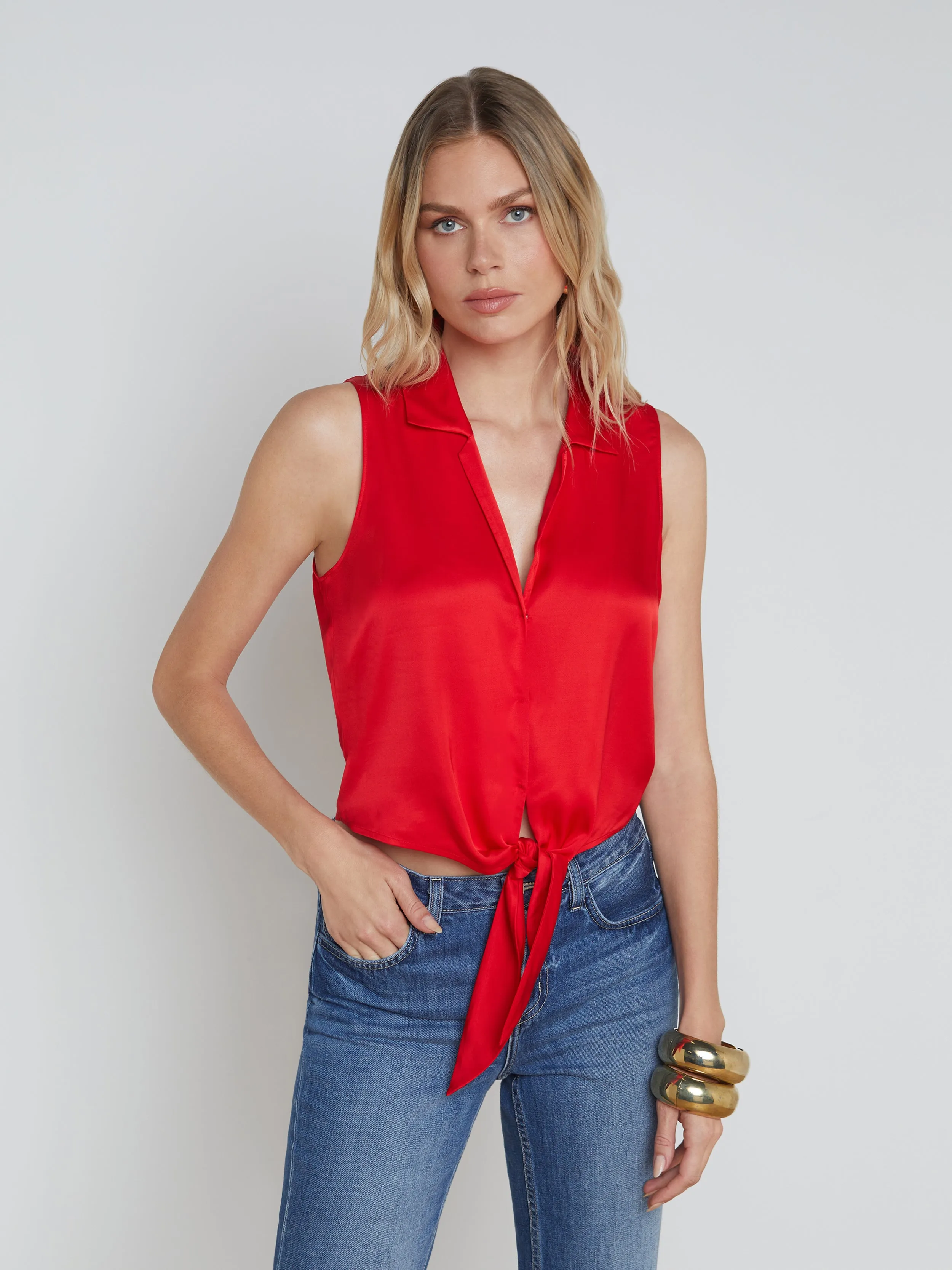 Amos Tie-Front Blouse