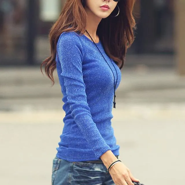 Autumn Winter Classic Fashion Long-Sleeve T-Shirt Tops for Women