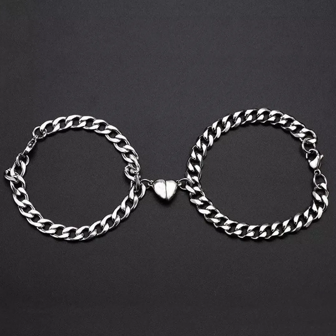 AVR JEWELS Heart Couple Bracelet For Women and Men