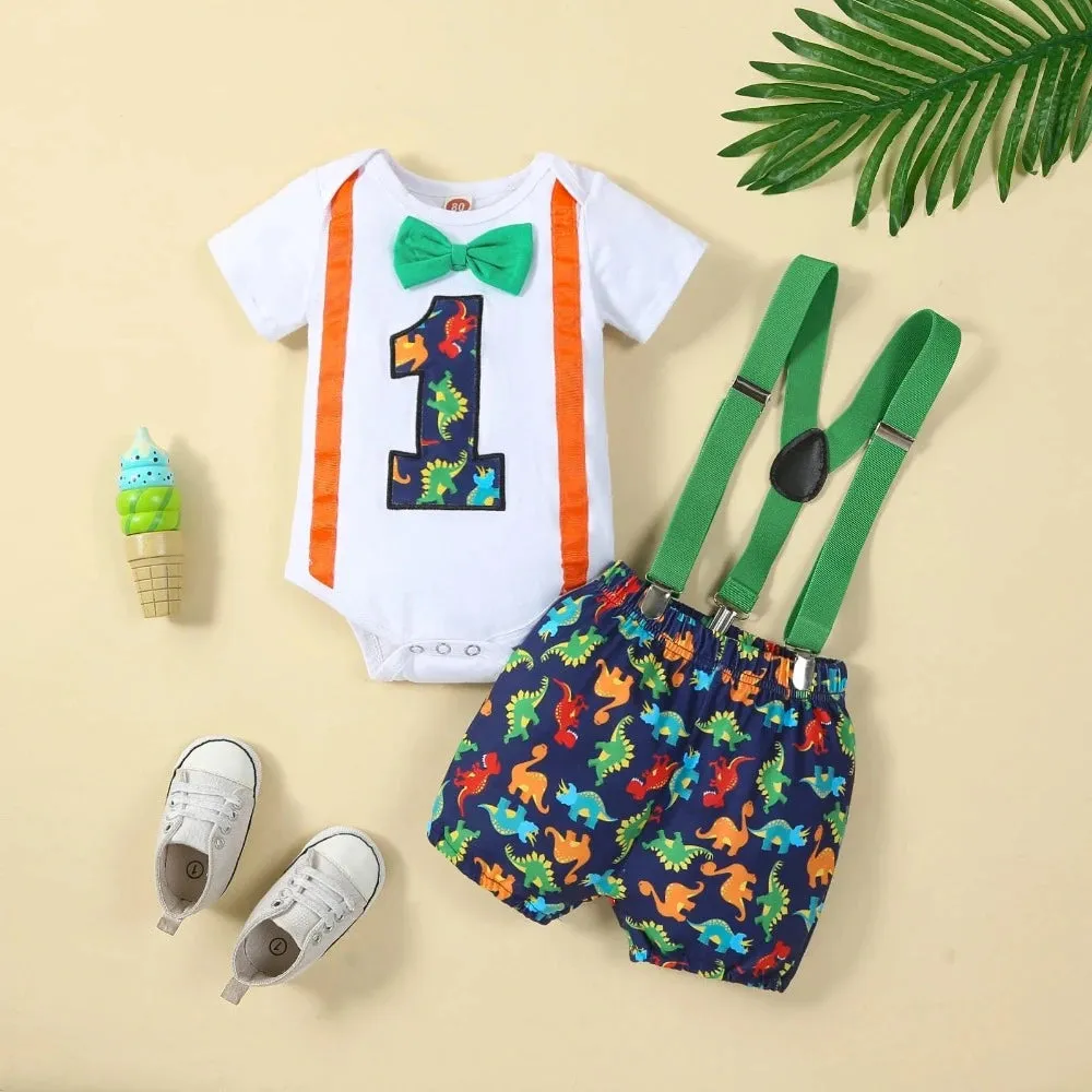 Baby Boy Birthday 1 Short Suspender Outfit Sets