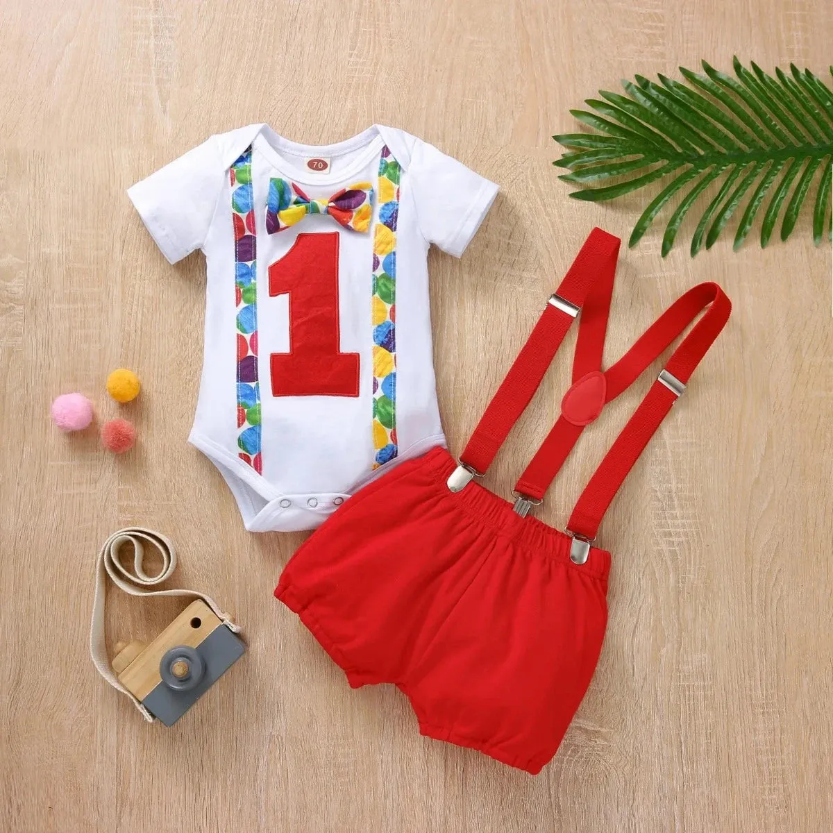 Baby Boy Birthday 1 Short Suspender Outfit Sets