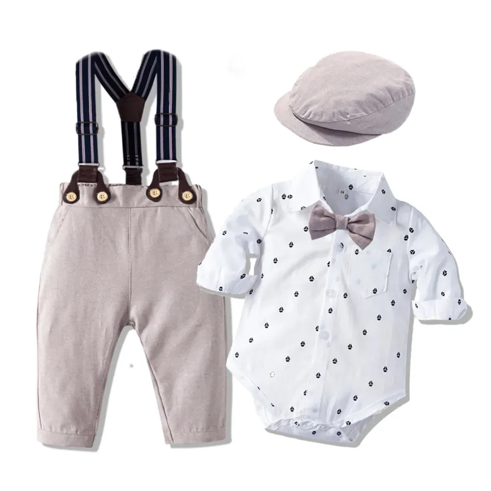 Baby Boy Romper Vest Hat Formal Outfits