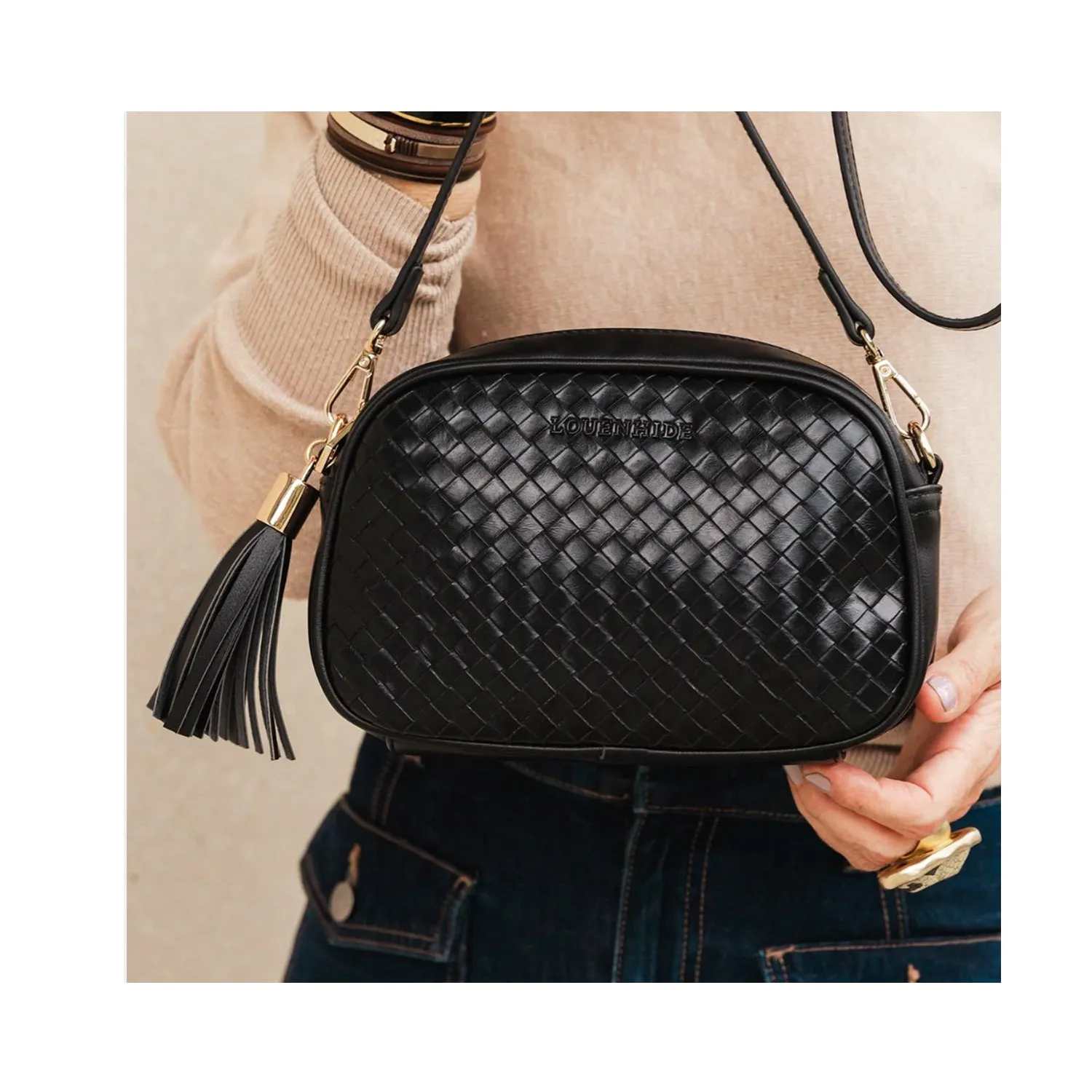 Bag Crossbody Jacinta Woven - Black