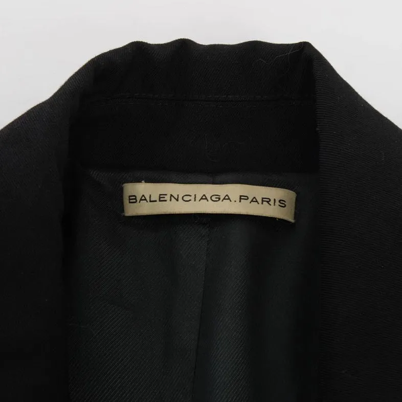 Balenciaga Black Twill Trench Coat FR 38