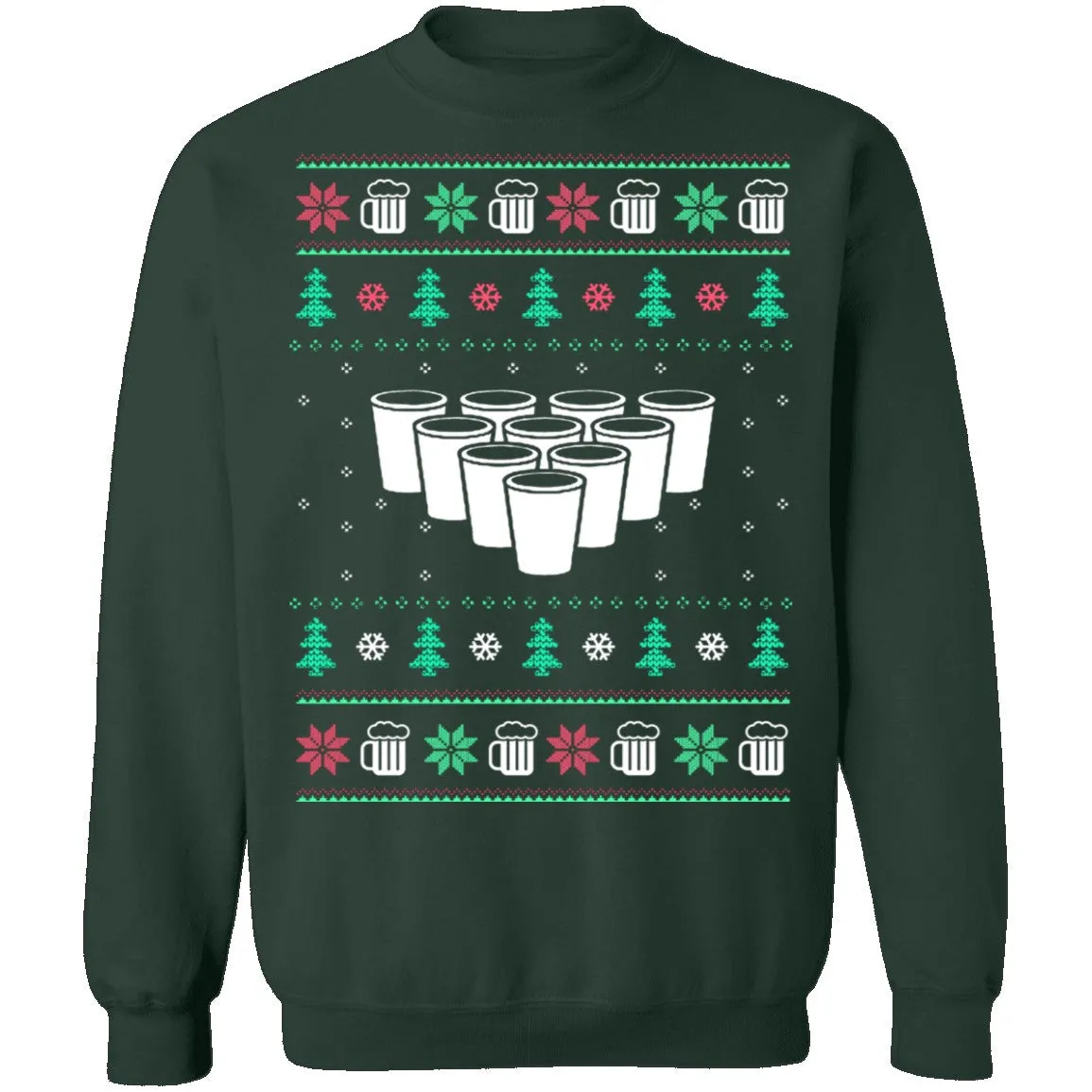 Beer Pong Ugly Christmas Sweater