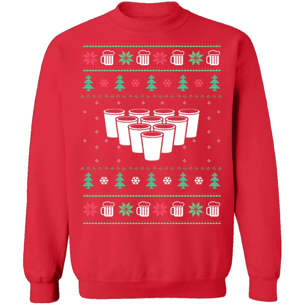 Beer Pong Ugly Christmas Sweater