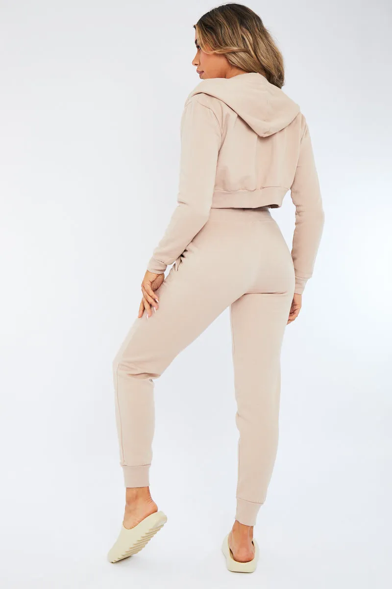 Beige Hoodie and Joggers Loungewear Co-ord Set - Bluebell