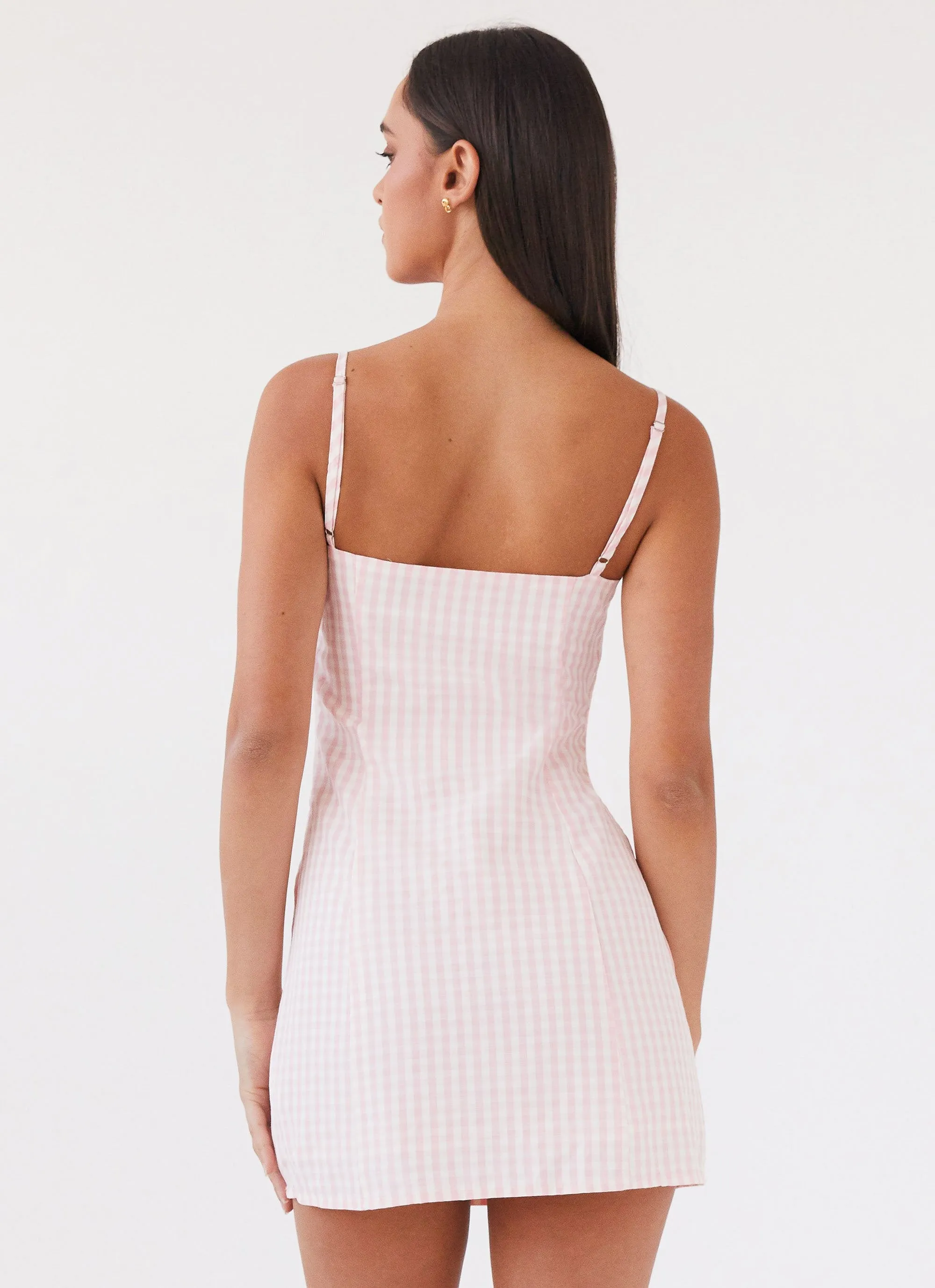 Bellissima Bustier Mini Dress - Pink Gingham