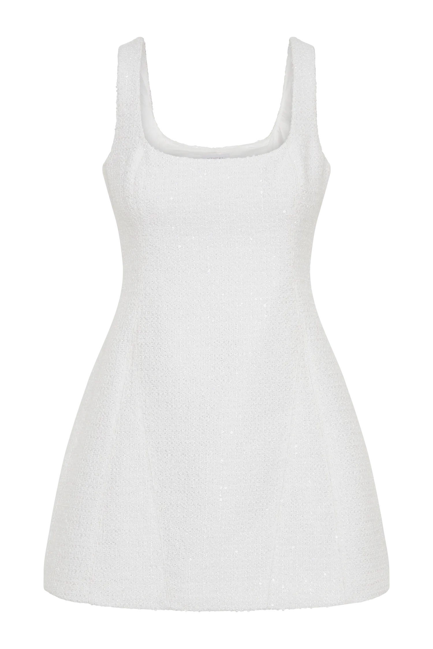 Beth Tweed Mini Dress - White