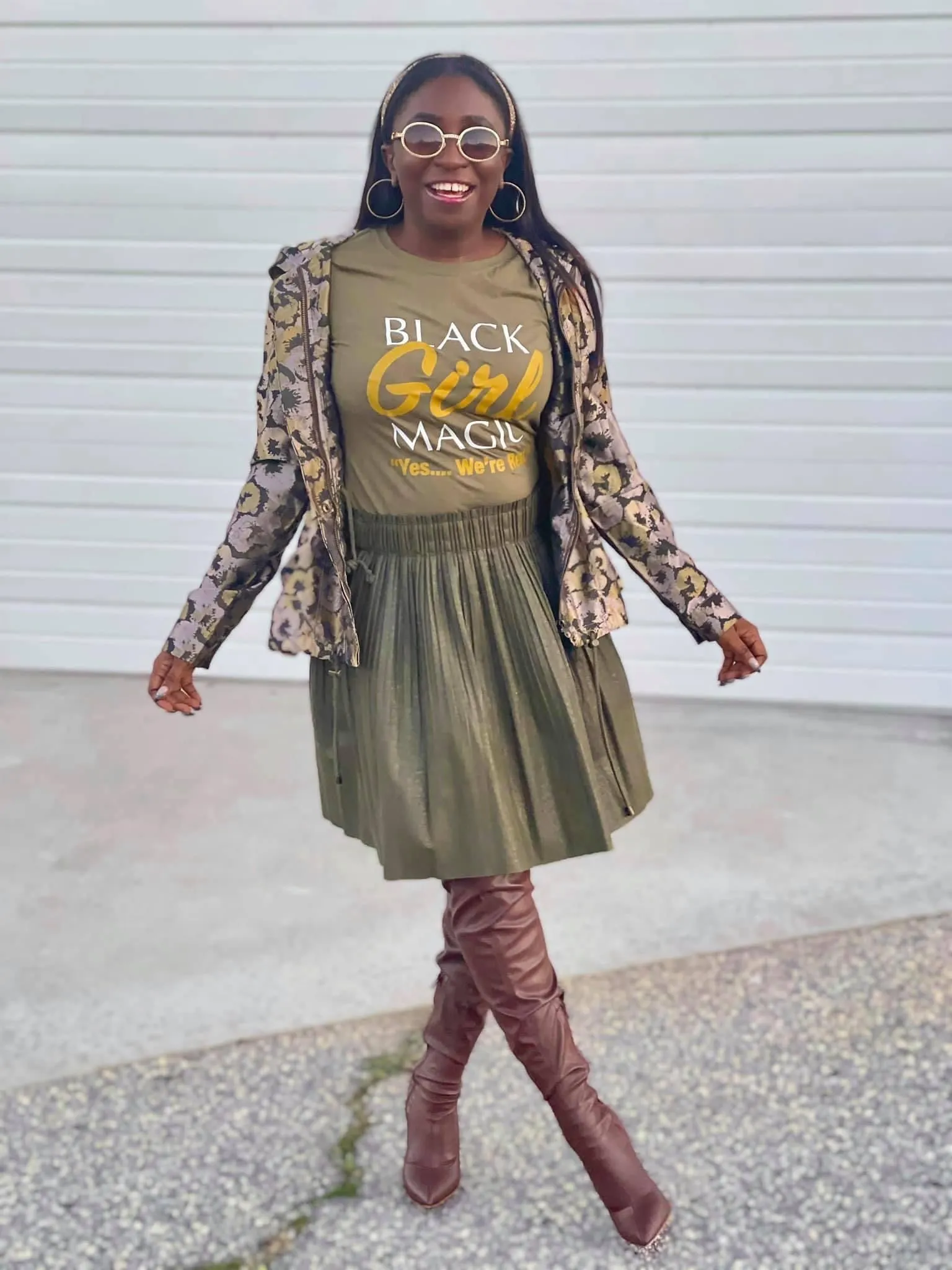 BLM - Black Girl Magic Shirt - Military Green