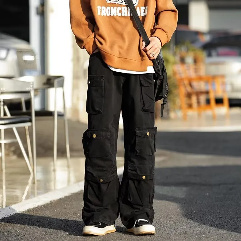 Bonsir 2000s fashion American Style Charging Pants Men's Spring and Autumn New High Street Vintage Functional Wind Tooling Casual Trousers